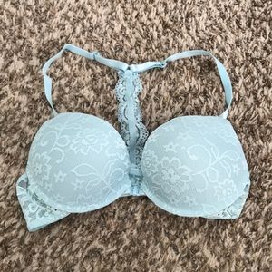 Baby Blue Lace Push Up Bra